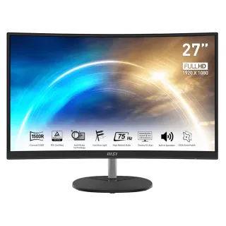 【MSI 微星】PRO MP271CA 27型VA FHD 16:9 75Hz 曲面美型商務螢幕(TUV護眼認證/內建喇叭/1ms/FreeSync)