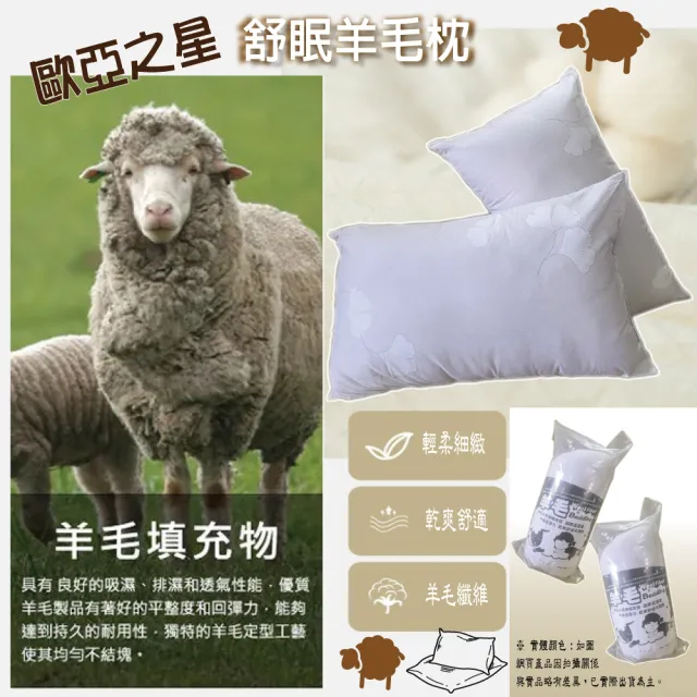 歐亞之星舒眠羊毛枕-2入(舒眠羊毛枕2入)