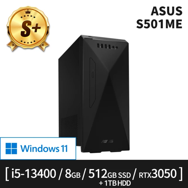 ASUS 華碩 S+ 級福利品 i5十核心主機(H-S501ME/8G/512G SSD+1T HDD/RTX 3050/W11H)