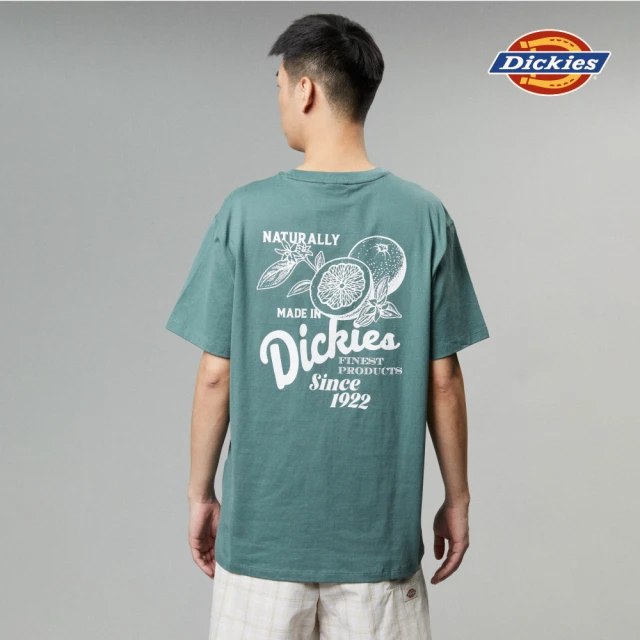 Dickies 男女款森林綠純棉背面大圖案印花設計短袖T恤｜DK013127H15