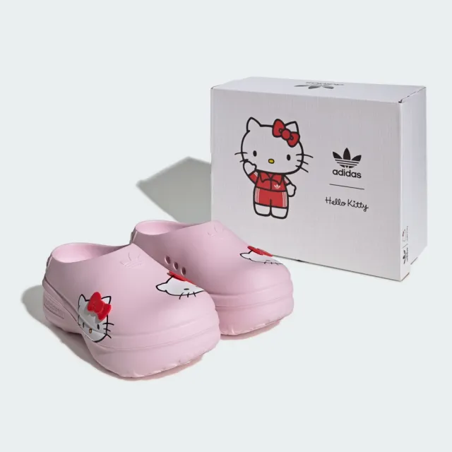 【adidas 愛迪達】ADIFOM STAN SMITH X HELLO KITTY 穆勒拖鞋 懶人鞋 女鞋 IG4446