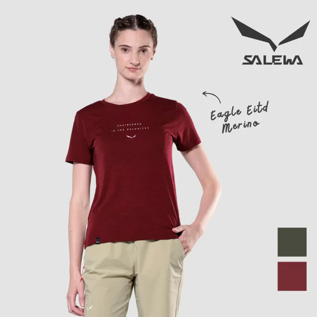 【SALEWA】EAGLE EITD MERINO T-SHIRT 女 短袖羊毛T恤(運動上衣 夏季短袖排汗衣)