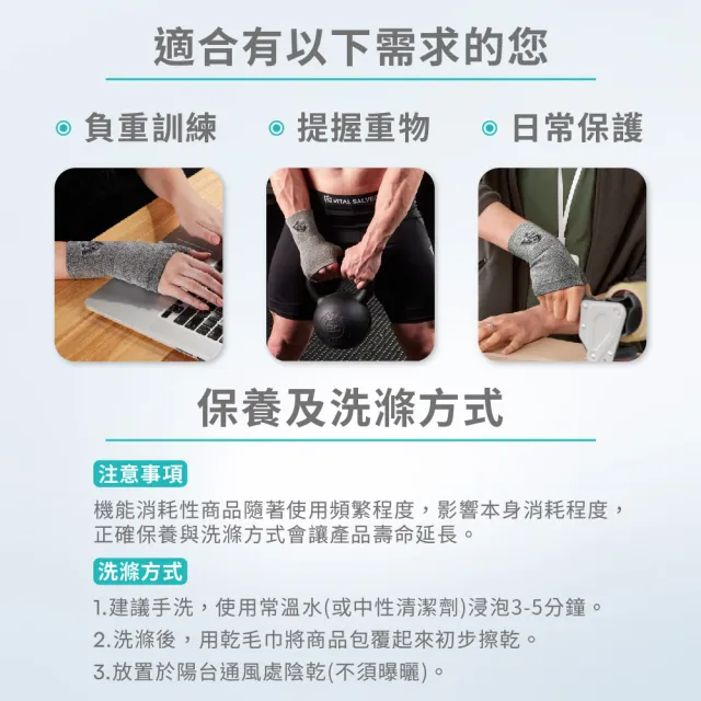 【Vital Salveo 紗比優】拇指運動護腕 護腕 一雙入 (護手掌/手腕護具/手腕支撐/護腕帶/台灣製)