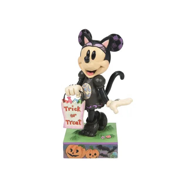 【Enesco】精品家飾 Disney 迪士尼 米妮萬聖節黑貓裝塑像居家擺飾