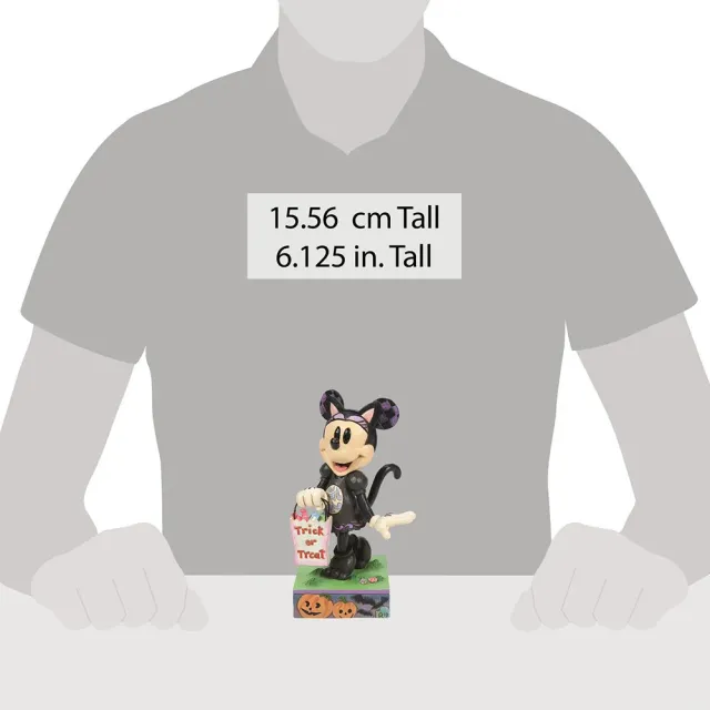 【Enesco】精品家飾 Disney 迪士尼 米妮萬聖節黑貓裝塑像居家擺飾