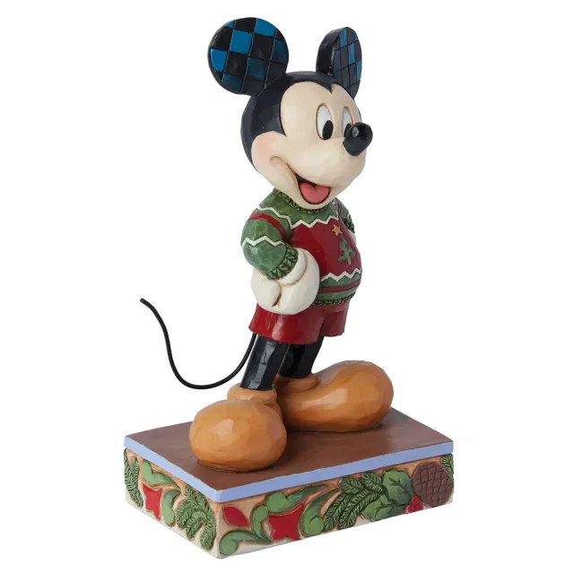 【Enesco】精品家飾 Disney 迪士尼 米奇穿毛衣聖誕塑像居家擺飾