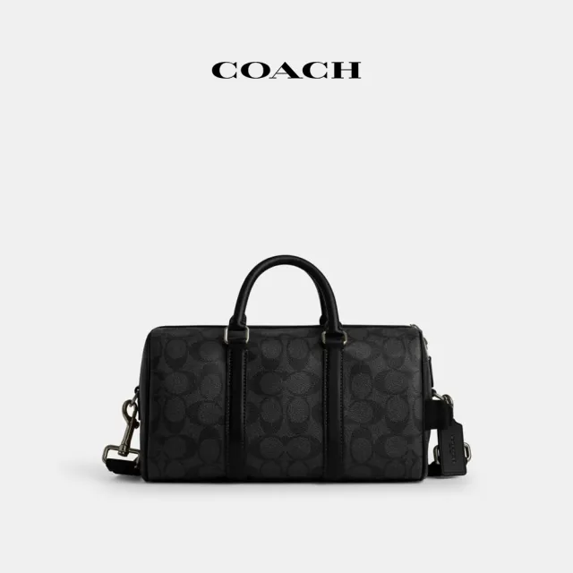 【COACH蔻馳官方直營】VENTURER 經典Logo27號行李包-QB/炭黑色/黑色(CT840)