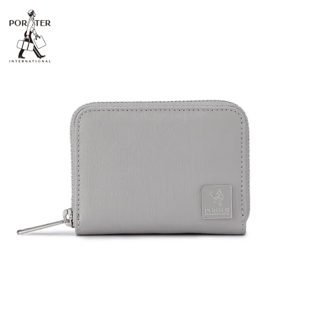 【PORTER INTERNATIONAL】復古品味MORI零錢包(晨霧灰)
