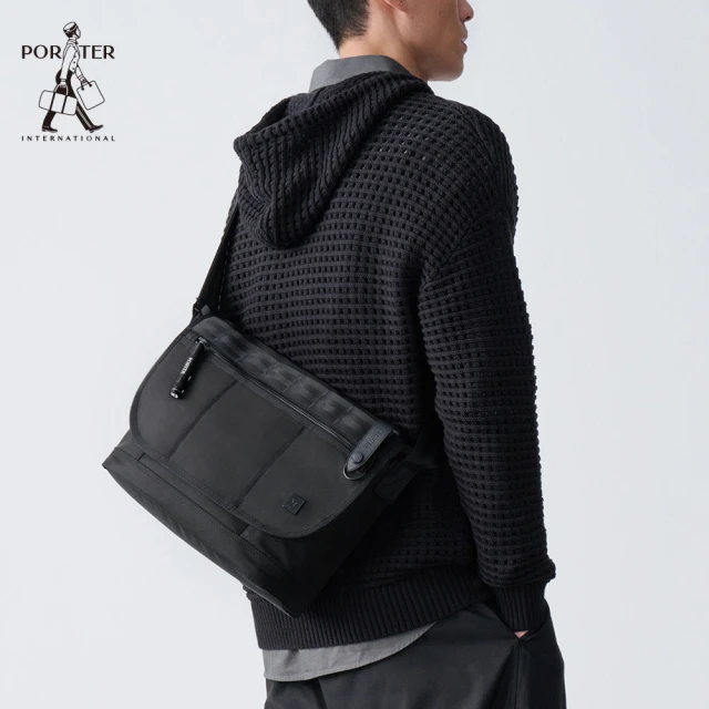 【PORTER INTERNATIONAL】自信經典NEW HEAT郵差包(黑)