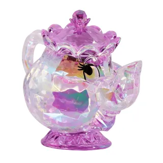 【Enesco】精品家飾 Disney 迪士尼 美女與野獸 茶壺太太透明塑像居家擺飾