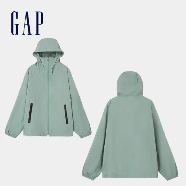 【GAP】兒童裝 Logo防曬印花連帽外套-多款任選(890512&890475)