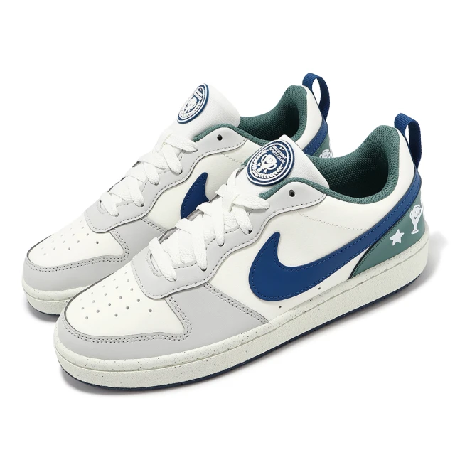 NIKE 耐吉 休閒鞋 Court Borough Low Recraft GS 大童 女鞋 灰藍 低筒(HM3722-141)