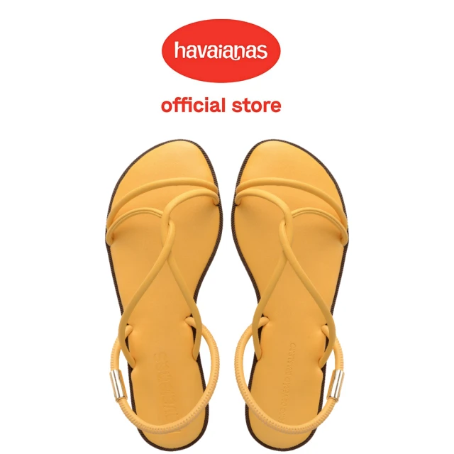 havaianas 哈瓦仕 平底涼鞋 女鞋 時尚百搭 Una Manga 黃 4149609-5559W(哈瓦士)