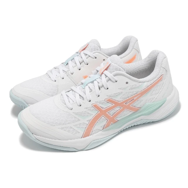 asics 亞瑟士 排球鞋 GEL-Tactic 12 女鞋 白 橘 吸震 室內運動 羽排鞋 亞瑟士(1072A092102)