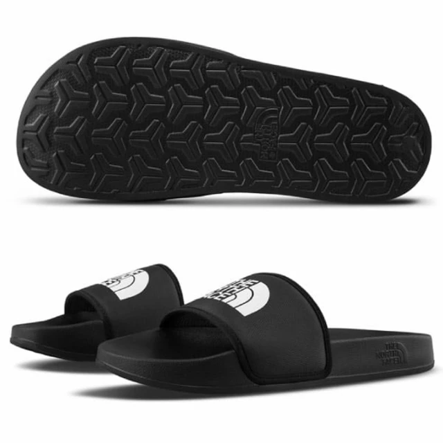 The North Face 男 BASE CAMP SLIDE III 輕量便利LOGO拖鞋.海灘鞋.戶外拖鞋(4T2R-KY4 黑/白 N)