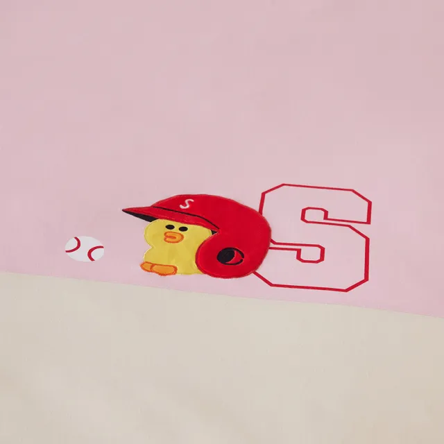 【YVONNE 以旺傢飾】100%美國棉被套+枕套組-莎莉棒球(單人 純棉 台灣製 LINE FRIENDS)