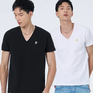 【BLUE WAY】男裝 買一送一 鬼頭印花V領 兩件包 短袖 上衣-鬼洗