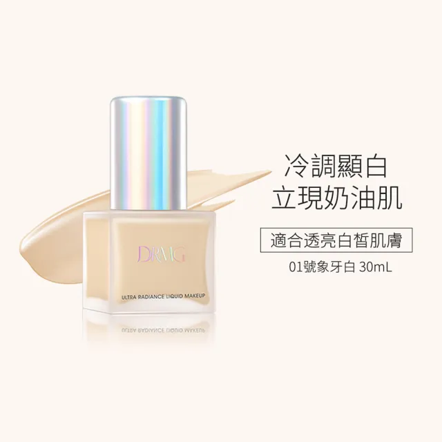 【巨星優選】摩肌博士 DRMG臻采柔光養膚粉底液(01號象牙白/02號柔光白)