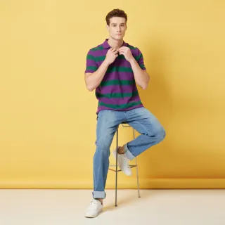 【NAUTICA】男裝 百搭休閒刷色牛仔長褲(藍色)