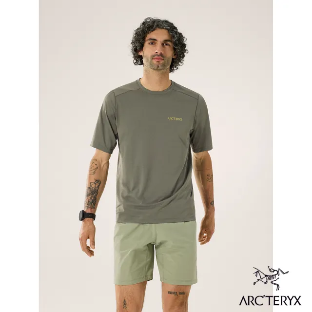 【Arcteryx 始祖鳥】男 Cormac ArcBird 快乾短袖圓領衫(糧草雜綠 II)