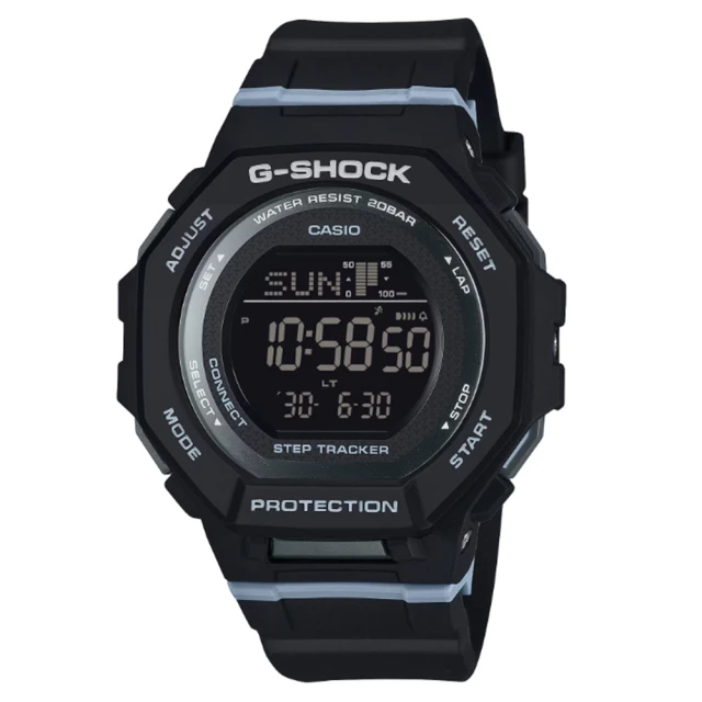 CASIO 卡西歐 G-SHOCK 自然色調 步數測量 藍牙 時尚黑 運動休閒系列 GMD-B300-1_43.8mm