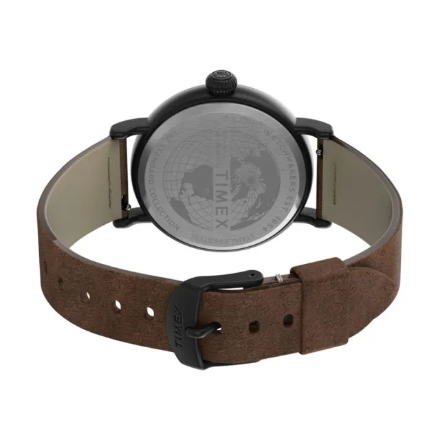 【TIMEX】天美時 復刻系列 40毫米標準男士手錶 黑x深棕 TXTW2T69300-1