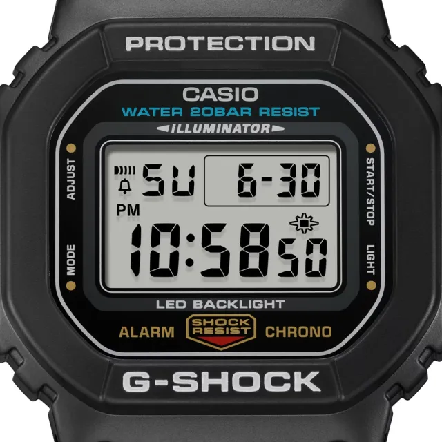 【CASIO 卡西歐】G-SHOCK 街頭潮流 時尚黑 經典方型 DW-5600UE-1_42.8mm