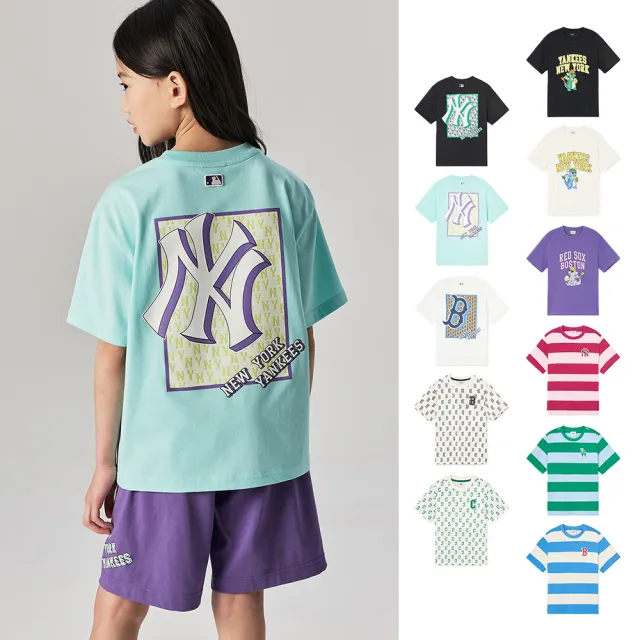 【MLB】童裝 短袖T恤 Monogram/Varsity系列 洋基/道奇/紅襪/守護者隊(7ATSMT143-多款任選)