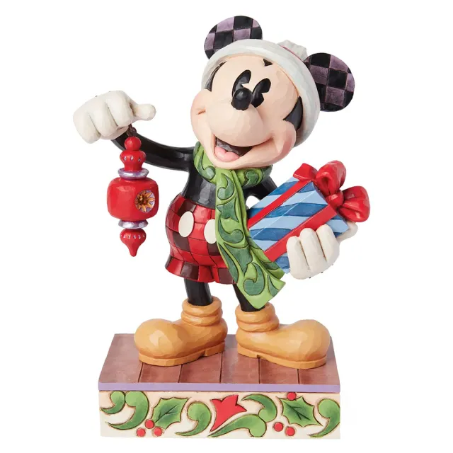 【Enesco】精品家飾 Disney 迪士尼 米奇挑禮物塑像居家擺飾