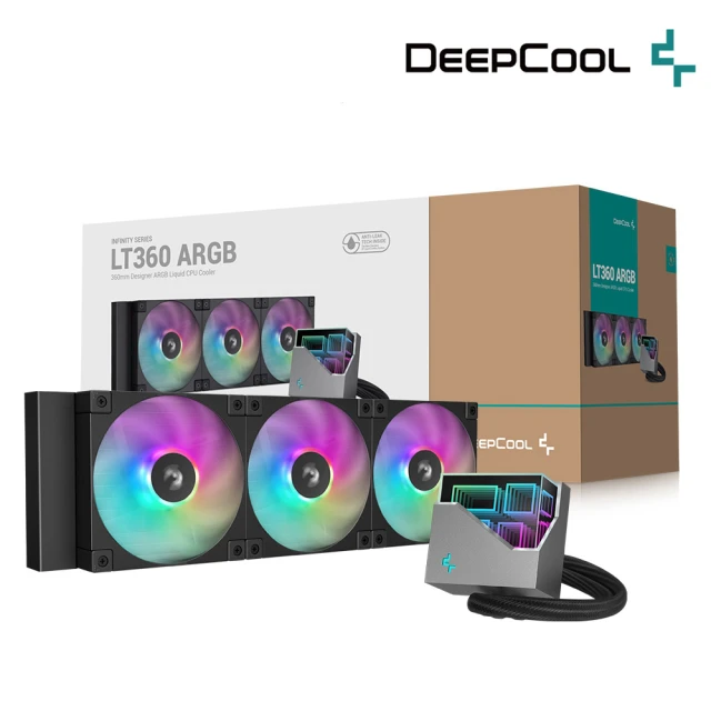 DeepCool 九州風神 LT360 ARGB CPU一體式360水冷散熱器(黑色)