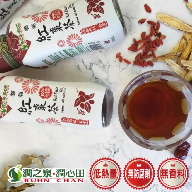 【潤之泉】雙11推薦 健康養氣茶飲系列 330mlx24入/箱(人蔘茶、枸杞菊花茶、紅棗茶)
