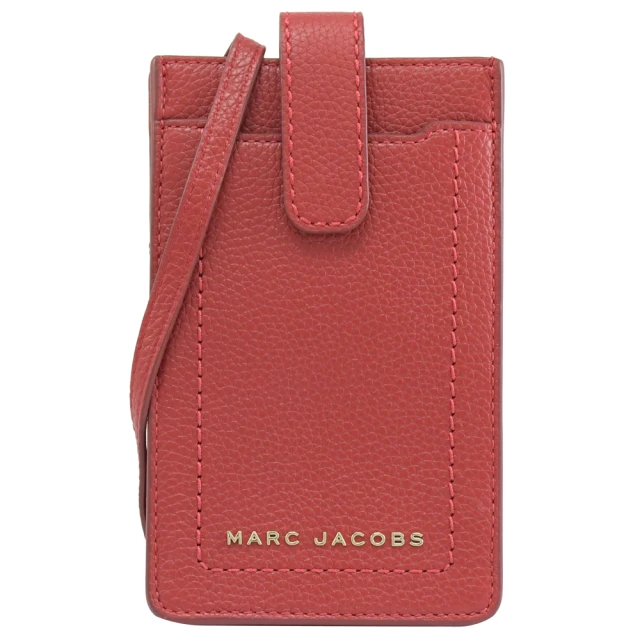 MARC JACOBS 馬克賈伯 簡約皮革信用卡休閒手機袋斜背包(紅)