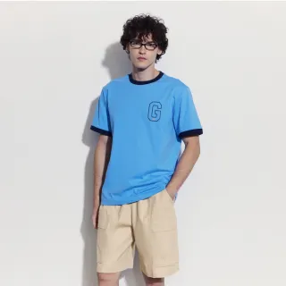 【GAP】男女同款 Logo純棉圓領短袖T恤-藍色(502314)