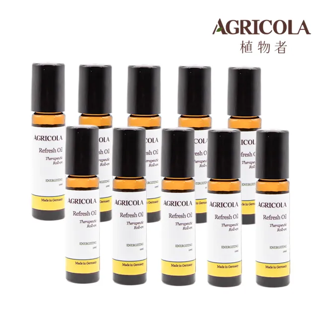【Agricola 植物者】紫薄荷舒緩滾珠精油10ml x10入組(天然複方香氛 歐薄荷涼感精油棒)
