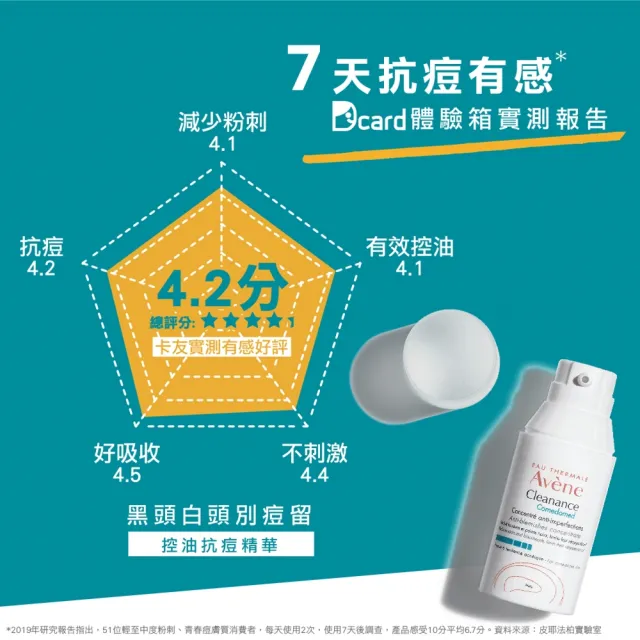 【Avene 雅漾官方直營】控油抗痘精華液30ml2入組(無酸煥膚)