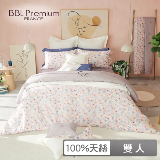 BBL Premium 100%天絲印花床包被套組-桑格斯花