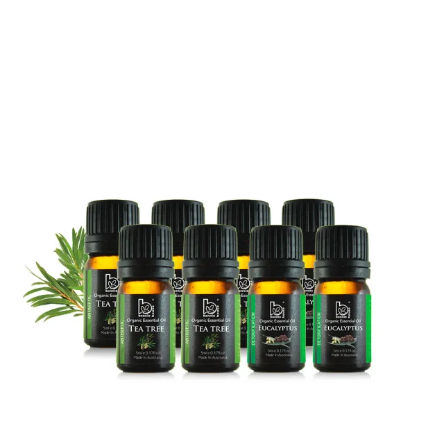 【Bonnie House 植享家】澳洲雙寶(茶樹精油5ml*5+尤加利精油5ml*3)