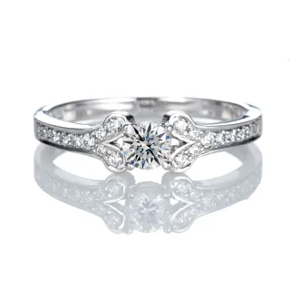 【DOLLY】0.30克拉 VS2 完美車工18K金求婚鑽石戒指-047(情人節 交換禮物首選)