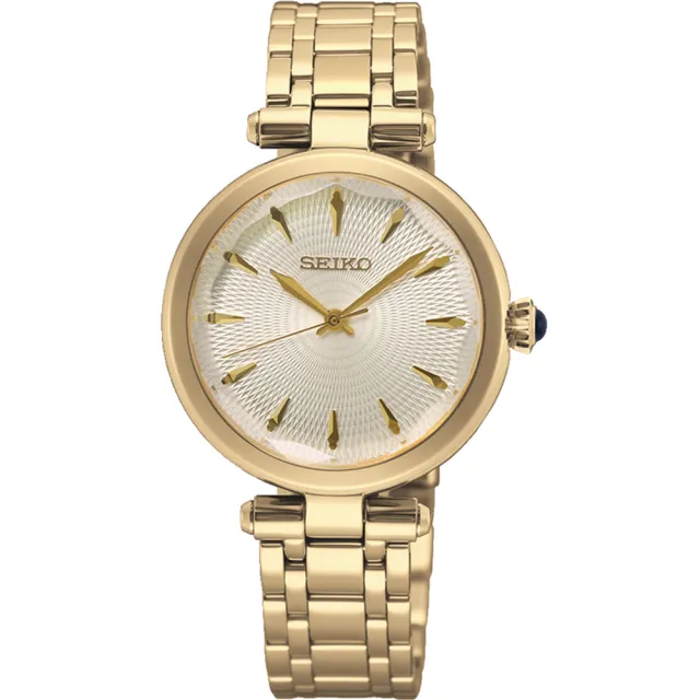 【SEIKO 精工】典雅簡約石英手錶-30mm金色_SK040(SRZ554P1/7N01-0KX0G)