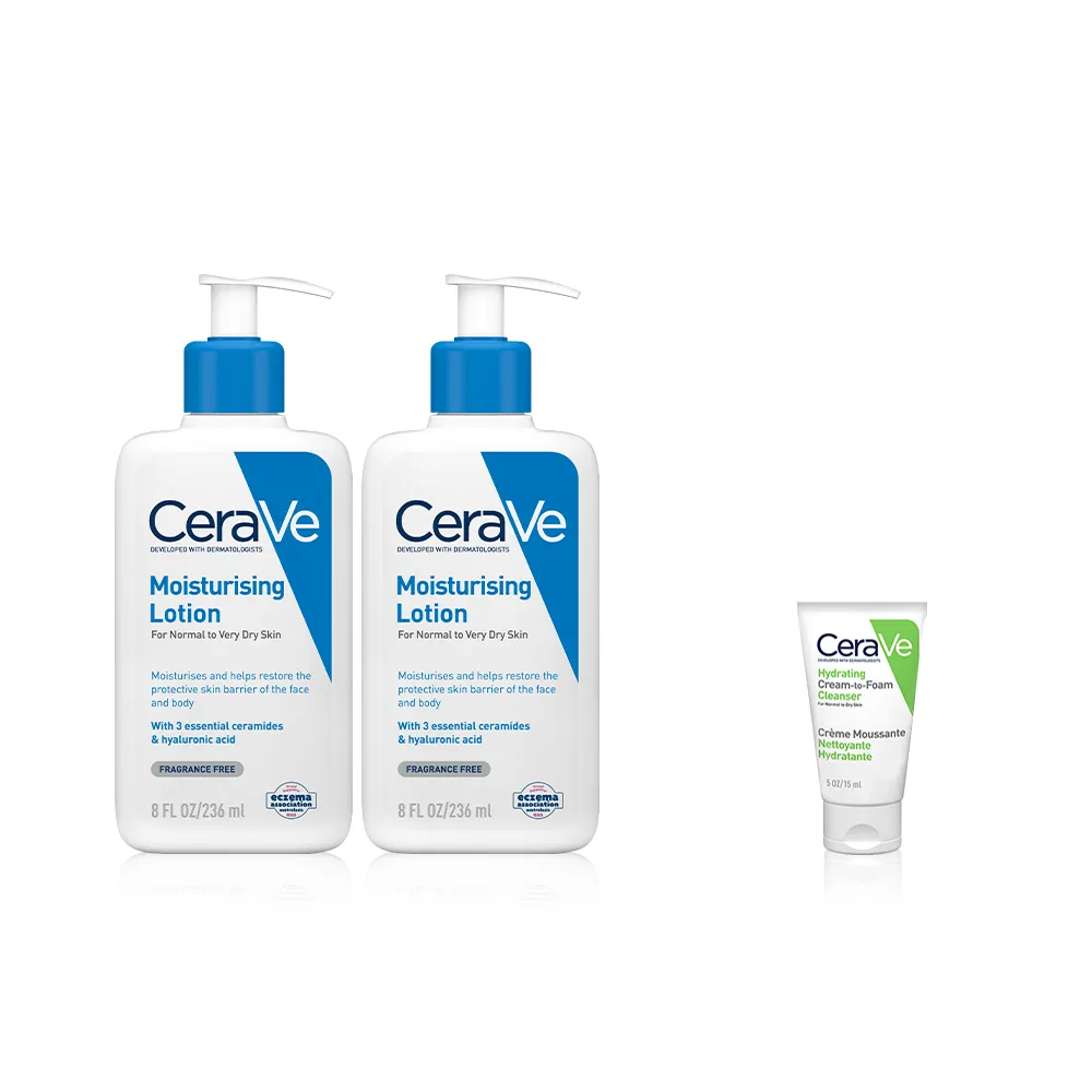 【CeraVe 適樂膚】momo限定雙星組★長效清爽保濕乳236ml*2(臉部身體乳液)