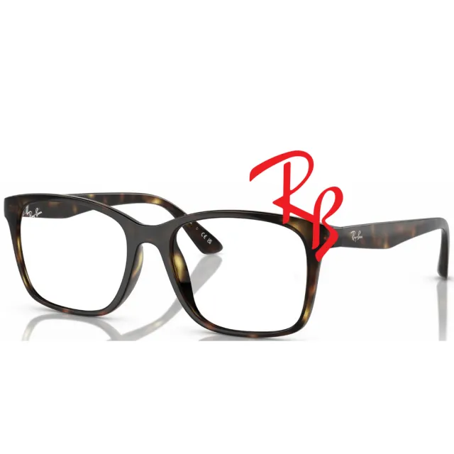 【RayBan 雷朋】亞洲版 輕量款 時尚大鏡面光學眼鏡 RB7059D 2012 亮面玳瑁色 公司貨