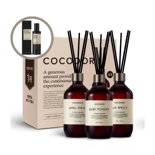 【cocodor】韓國格調系列擴香禮盒500ml/3入組-贈香氛噴霧250ml(四月花香+森林晨香+親親寶貝)