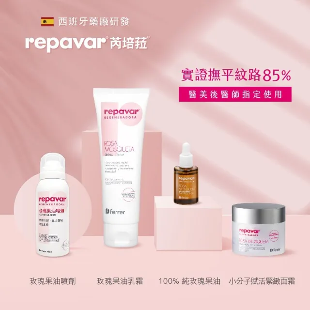 【Repava 芮培菈】玫瑰果油乳霜 125ml 2入組(抗老保濕乳霜 / 專業醫師推薦)