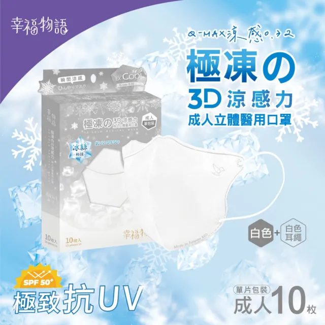 【Injoyyi 幸福物語】極凍3D立體醫療口罩3盒組(10片/盒 瞬間涼感！成人、XL雙尺寸)