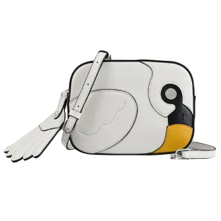 【TOD’S】TODS 限定ZOO系列鸚鵡造型小牛皮迷你相機包斜背包(白)