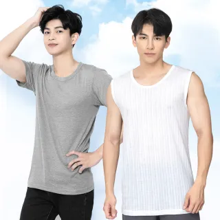 【GIAT】3件組-男排汗短袖上衣 背心(多款選/台灣製造)