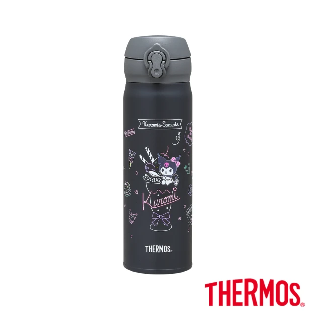 【THERMOS 膳魔師】酷洛米不鏽鋼超輕量彈蓋真空保溫瓶500ml(JNL-504KU-DGY)