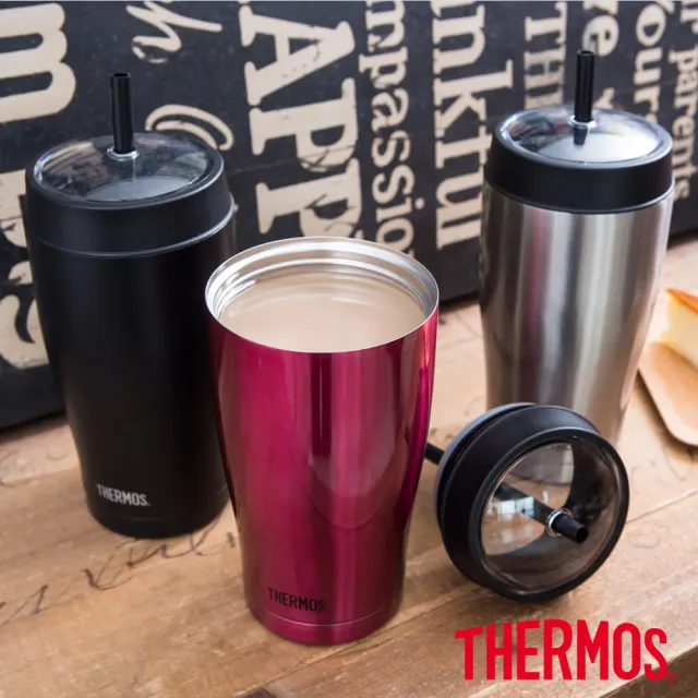 【THERMOS膳魔師】不鏽鋼真空吸管隨行瓶650ml(TS405)