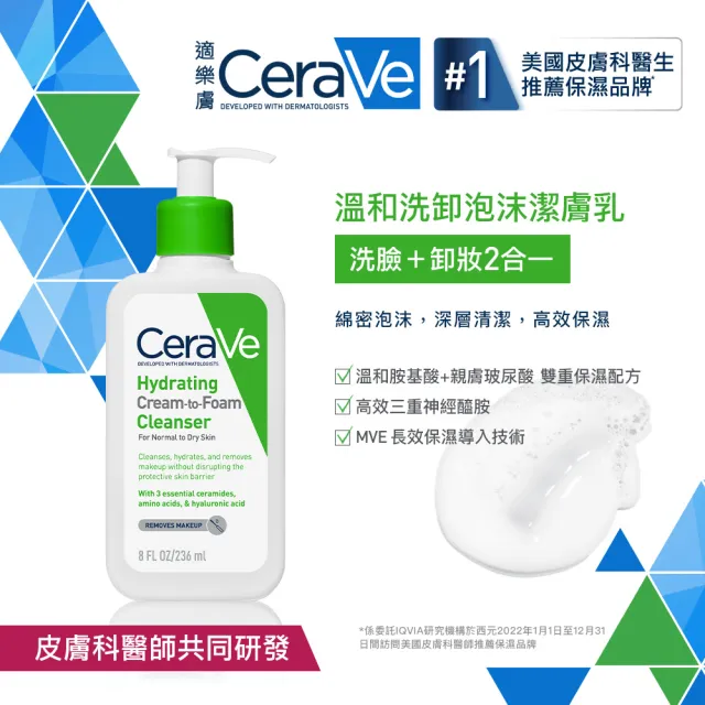 【CeraVe適樂膚】溫和洗卸潔膚乳100ml+長效保濕乳473ml 年度限定組_B(泡沫質地)
