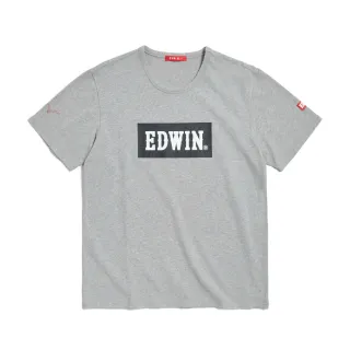 【EDWIN】男裝 人氣復刻款 經典大LOGO短袖T恤(麻灰色)